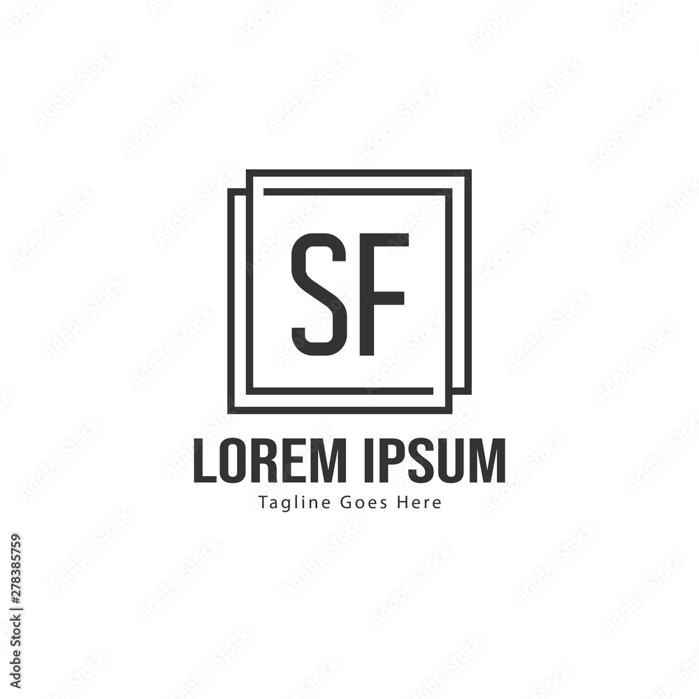 Initial SF logo template with modern frame. Minimalist SF letter logo vector illustration Initial SF logo template with modern frame. Minimalist SF letter logo vector illustration