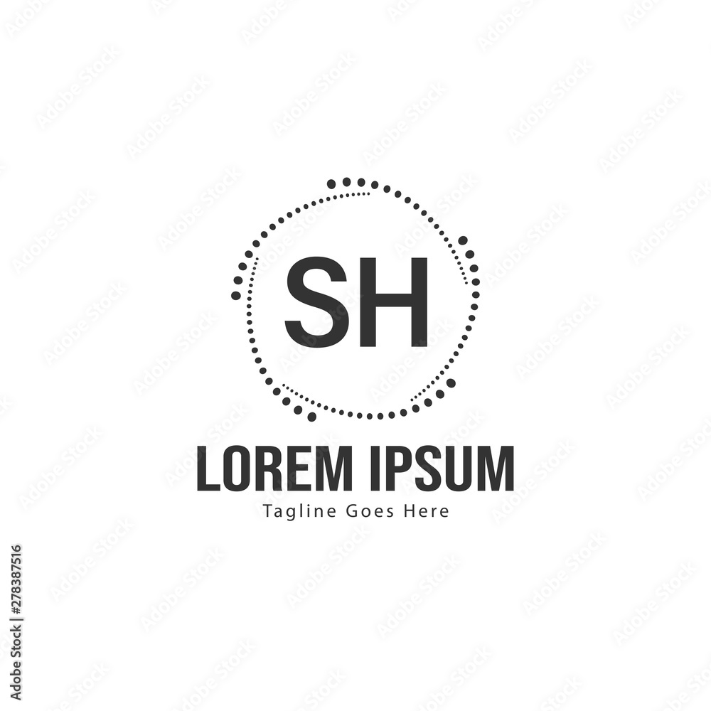 Initial SH logo template with modern frame. Minimalist SH letter logo vector illustration Initial SH logo template with modern frame. Minimalist SH letter logo vector illustration