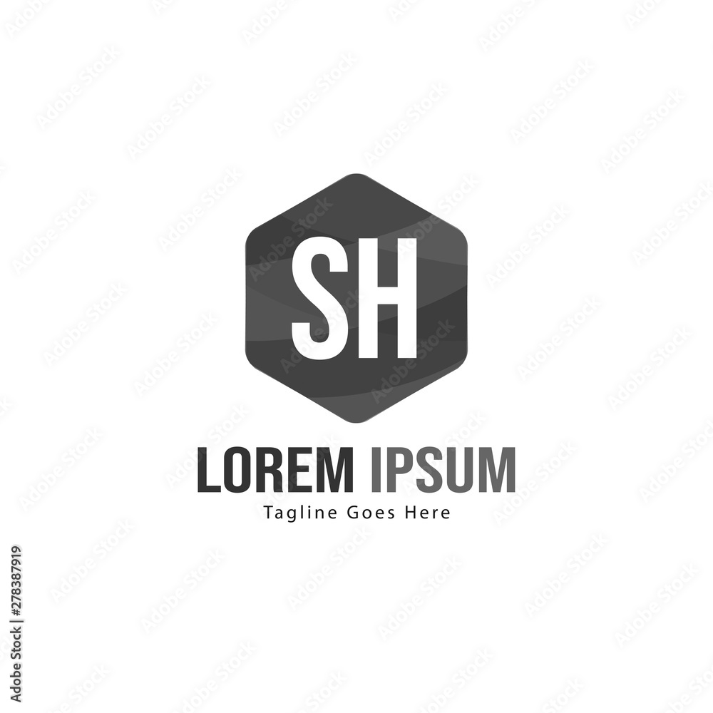 Initial SH logo template with modern frame. Minimalist SH letter logo vector illustration Initial SH logo template with modern frame. Minimalist SH letter logo vector illustration