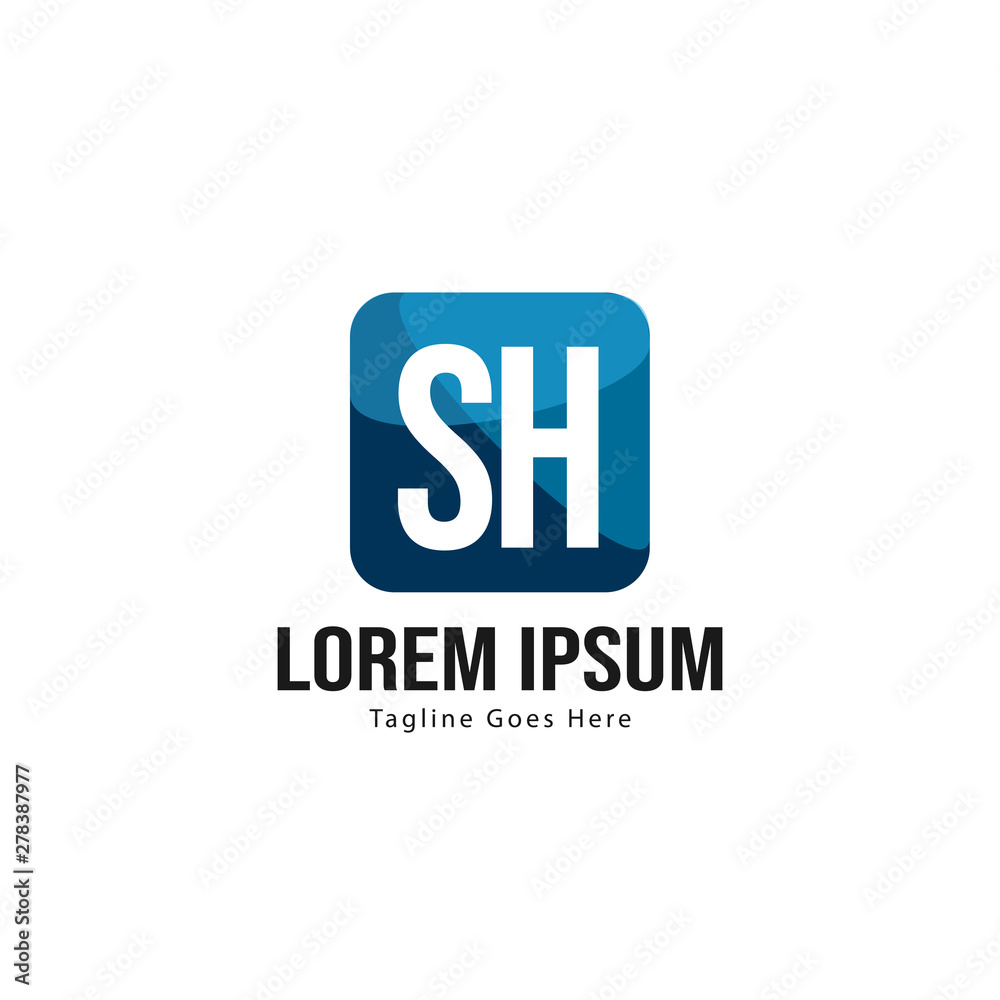 Initial SH logo template with modern frame. Minimalist SH letter logo vector illustration Initial SH logo template with modern frame. Minimalist SH letter logo vector illustration