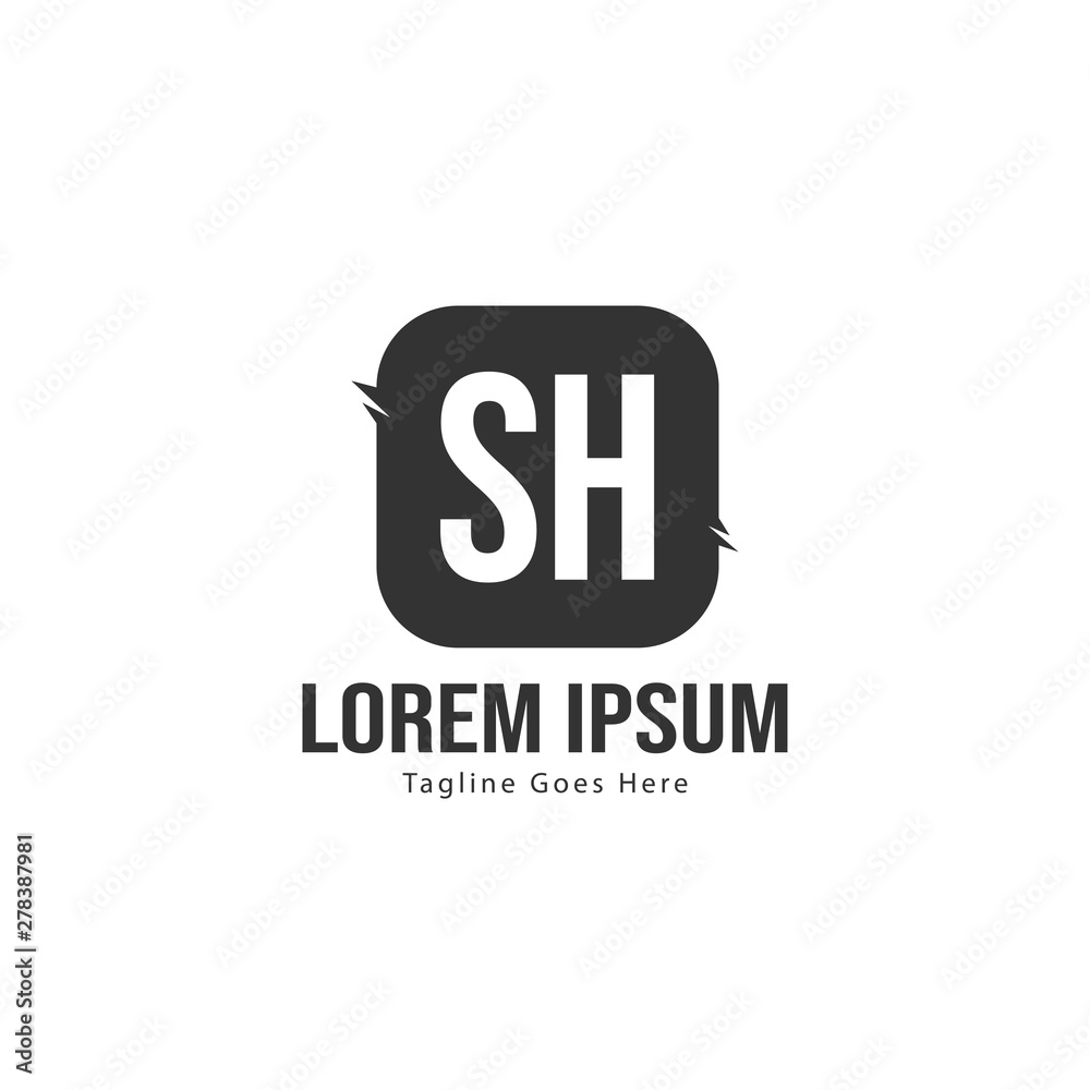Initial SH logo template with modern frame. Minimalist SH letter logo vector illustration Initial SH logo template with modern frame. Minimalist SH letter logo vector illustration