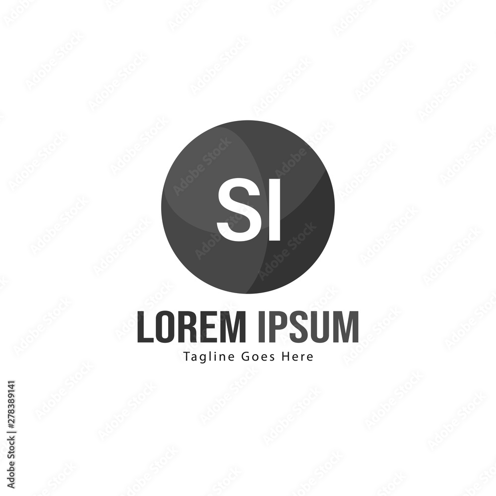 Initial SI logo template with modern frame. Minimalist SI letter logo vector illustration Initial SI logo template with modern frame. Minimalist SI letter logo vector illustration