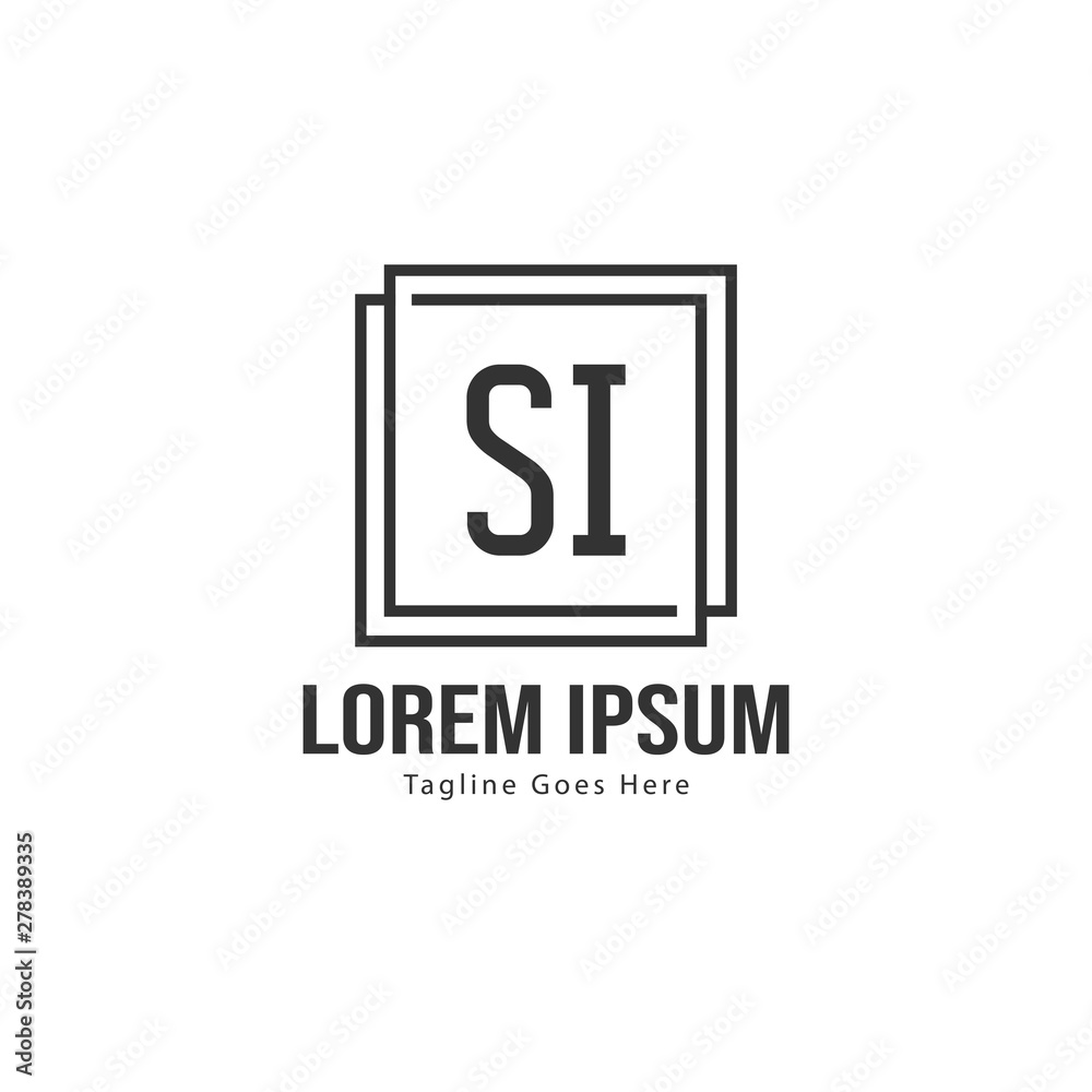 Initial SI logo template with modern frame. Minimalist SI letter logo vector illustration Initial SI logo template with modern frame. Minimalist SI letter logo vector illustration