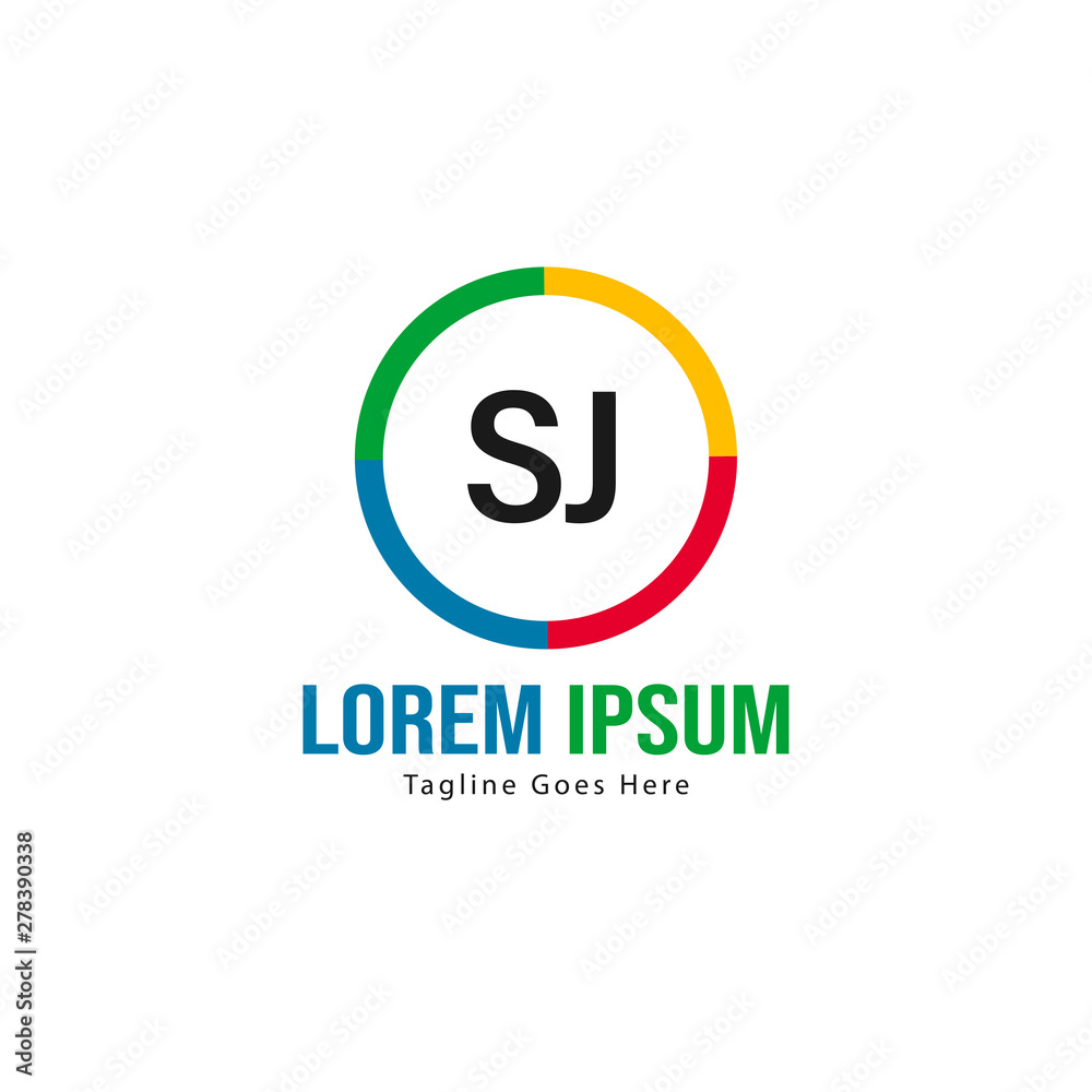 Initial SJ logo template with modern frame. Minimalist SJ letter logo vector illustration Initial SJ logo template with modern frame. Minimalist SJ letter logo vector illustration