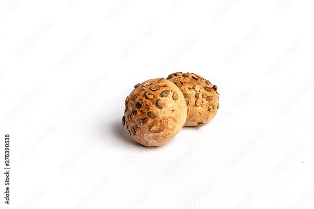 Freshly baked bread rolls isolated on white background. Freshly baked bread rolls isolated on white background.