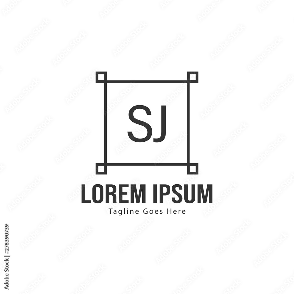 Fototapeta premium Initial SJ logo template with modern frame. Minimalist SJ letter logo vector illustration