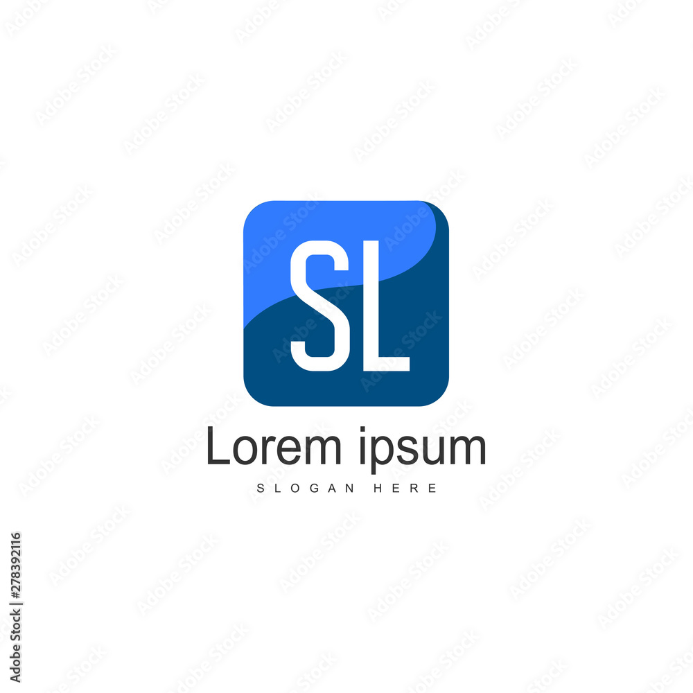 Initial SL logo template with modern frame. Minimalist SL letter logo vector illustration