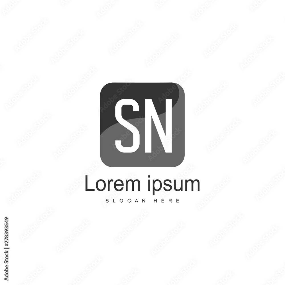 Initial SN logo template with modern frame. Minimalist SN letter logo vector illustration Initial SN logo template with modern frame. Minimalist SN letter logo vector illustration