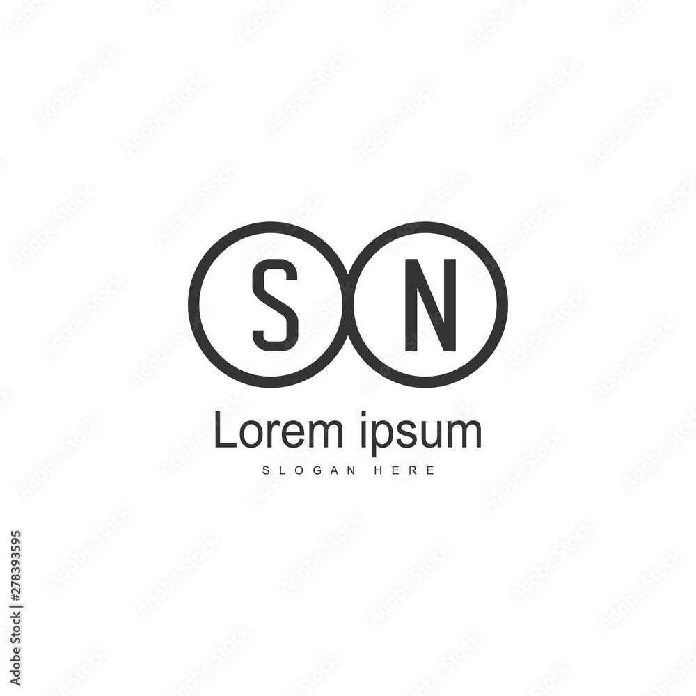 Initial SN logo template with modern frame. Minimalist SN letter logo vector illustration Initial SN logo template with modern frame. Minimalist SN letter logo vector illustration