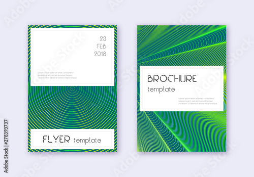Stylish cover design template set. Green abstract 