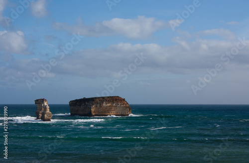 Cliffs in the sea on the Great Ocean Road in Australia photo