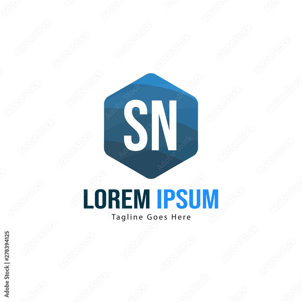 Initial SN logo template with modern frame. Minimalist SN letter logo vector illustration Initial SN logo template with modern frame. Minimalist SN letter logo vector illustration
