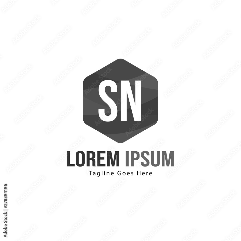 Initial SN logo template with modern frame. Minimalist SN letter logo vector illustration Initial SN logo template with modern frame. Minimalist SN letter logo vector illustration