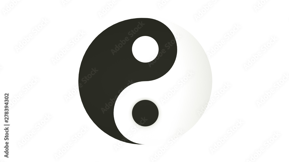 Sign yin yang. 3d illustration. Isolated on white background. Sign yin yang. 3d illustration. Isolated on white background.