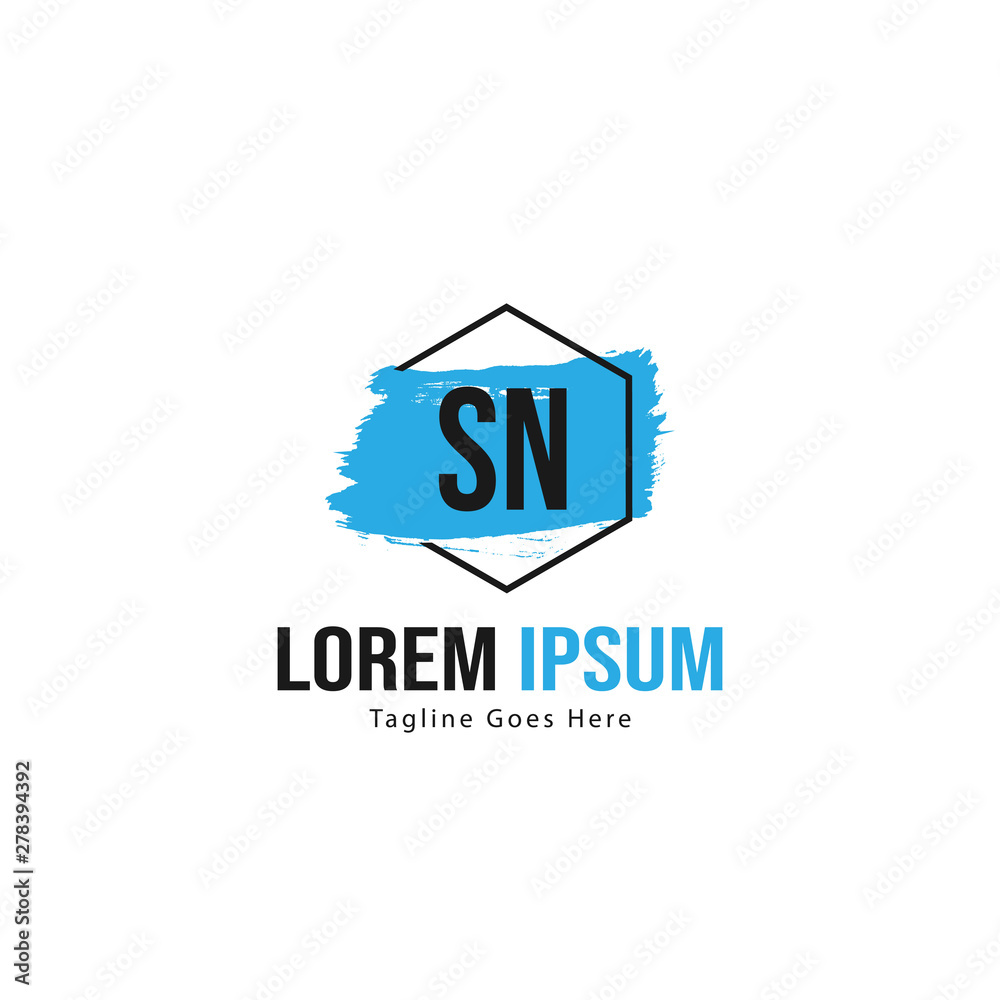 Initial SN logo template with modern frame. Minimalist SN letter logo vector illustration Initial SN logo template with modern frame. Minimalist SN letter logo vector illustration