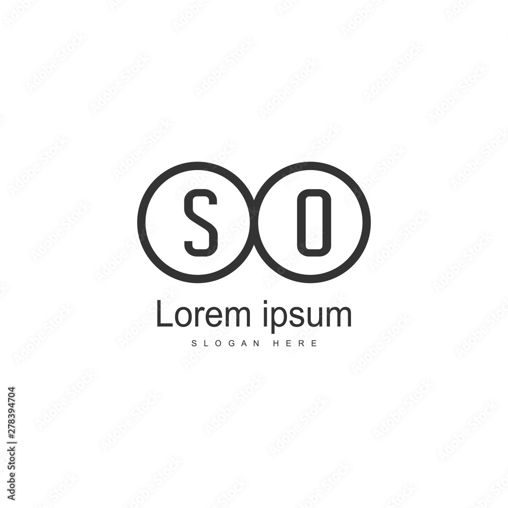 Initial SO logo template with modern frame. Minimalist SO letter logo vector illustration Initial SO logo template with modern frame. Minimalist SO letter logo vector illustration