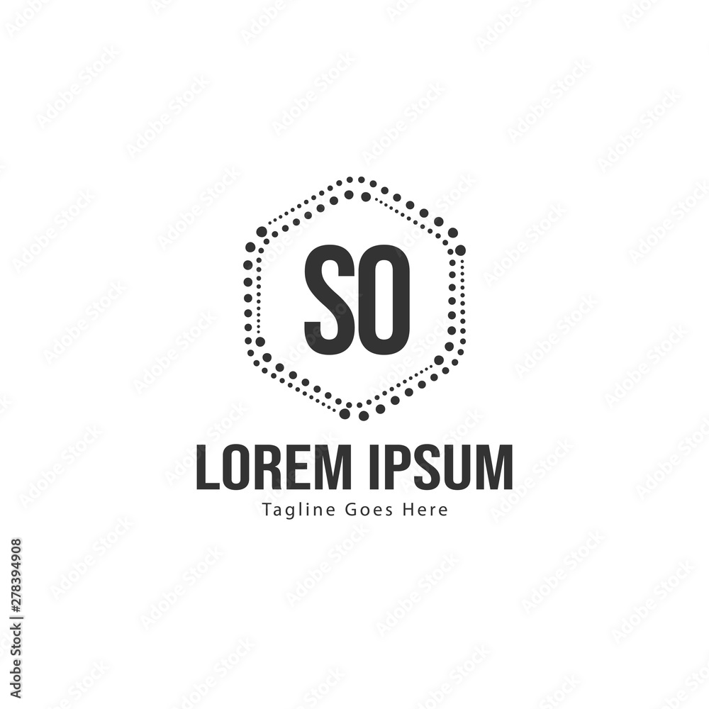 Initial SO logo template with modern frame. Minimalist SO letter logo vector illustration Initial SO logo template with modern frame. Minimalist SO letter logo vector illustration