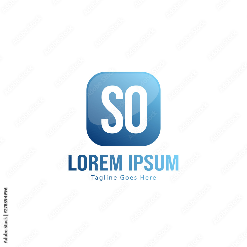 Initial SO logo template with modern frame. Minimalist SO letter logo vector illustration Initial SO logo template with modern frame. Minimalist SO letter logo vector illustration