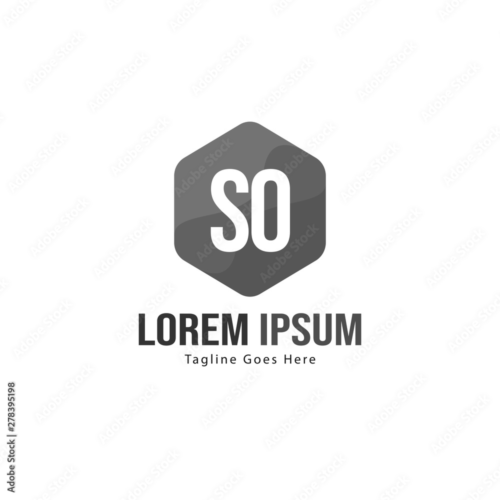 Obraz premium Initial SO logo template with modern frame. Minimalist SO letter logo vector illustration