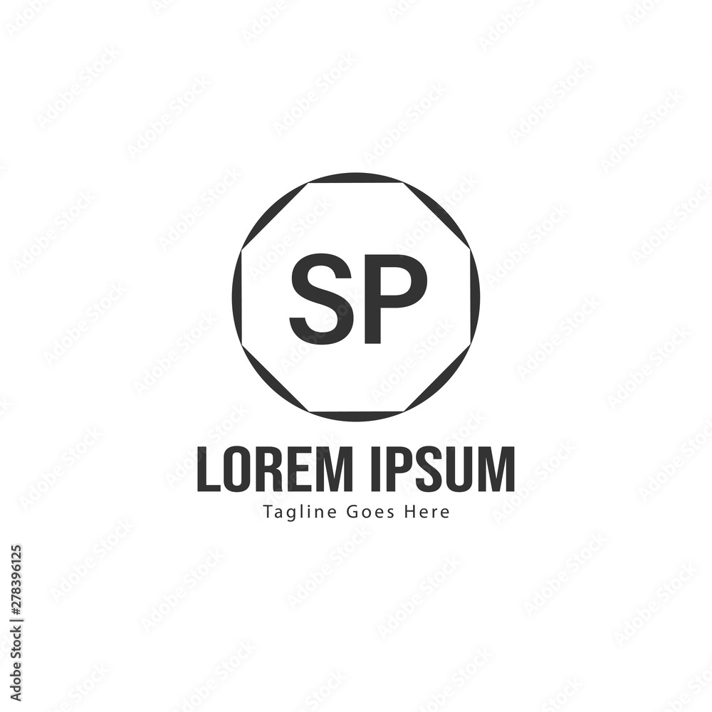 Initial SP logo template with modern frame. Minimalist SP letter logo vector illustration Initial SP logo template with modern frame. Minimalist SP letter logo vector illustration