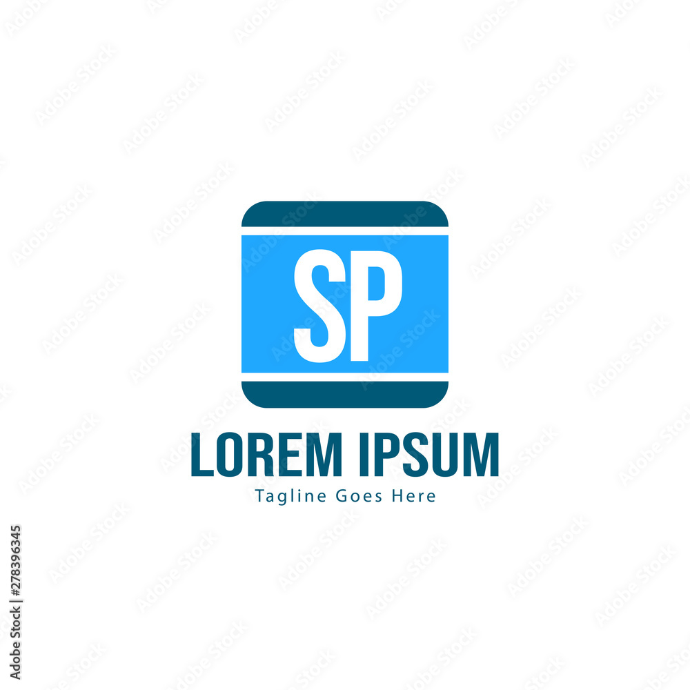 Initial SP logo template with modern frame. Minimalist SP letter logo vector illustration Initial SP logo template with modern frame. Minimalist SP letter logo vector illustration