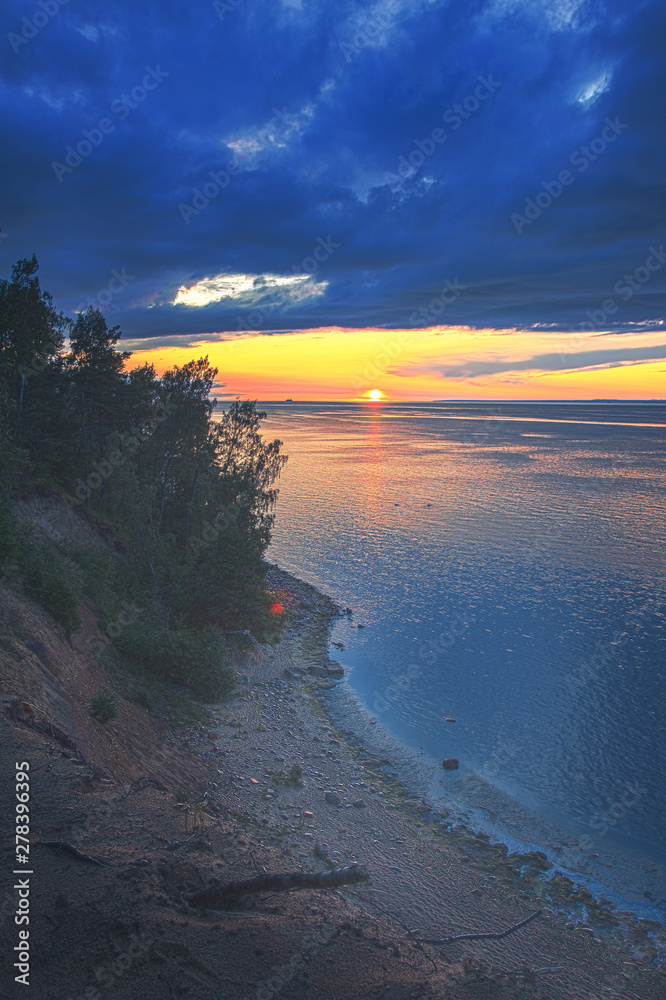 Summer sunset on the gulf of finland