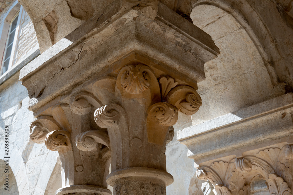 Stone capitel in Senanque Abbey France