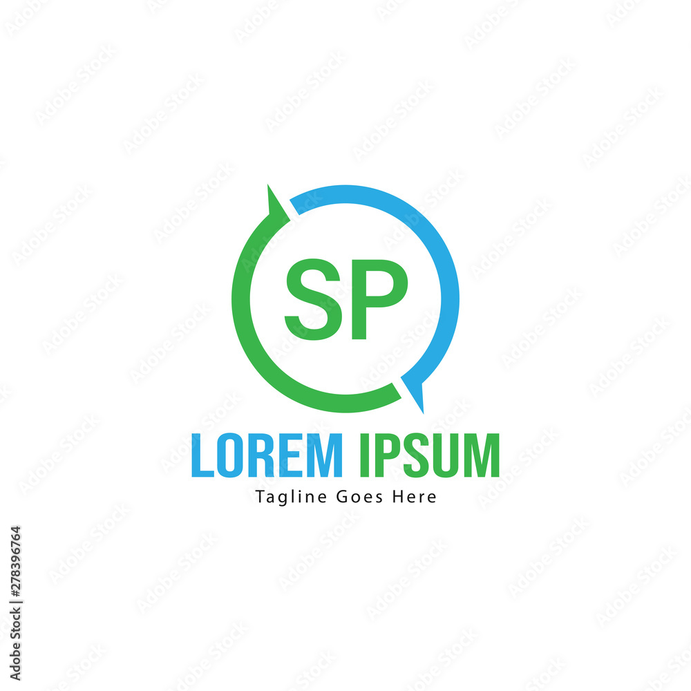 Initial SP logo template with modern frame. Minimalist SP letter logo vector illustration Initial SP logo template with modern frame. Minimalist SP letter logo vector illustration