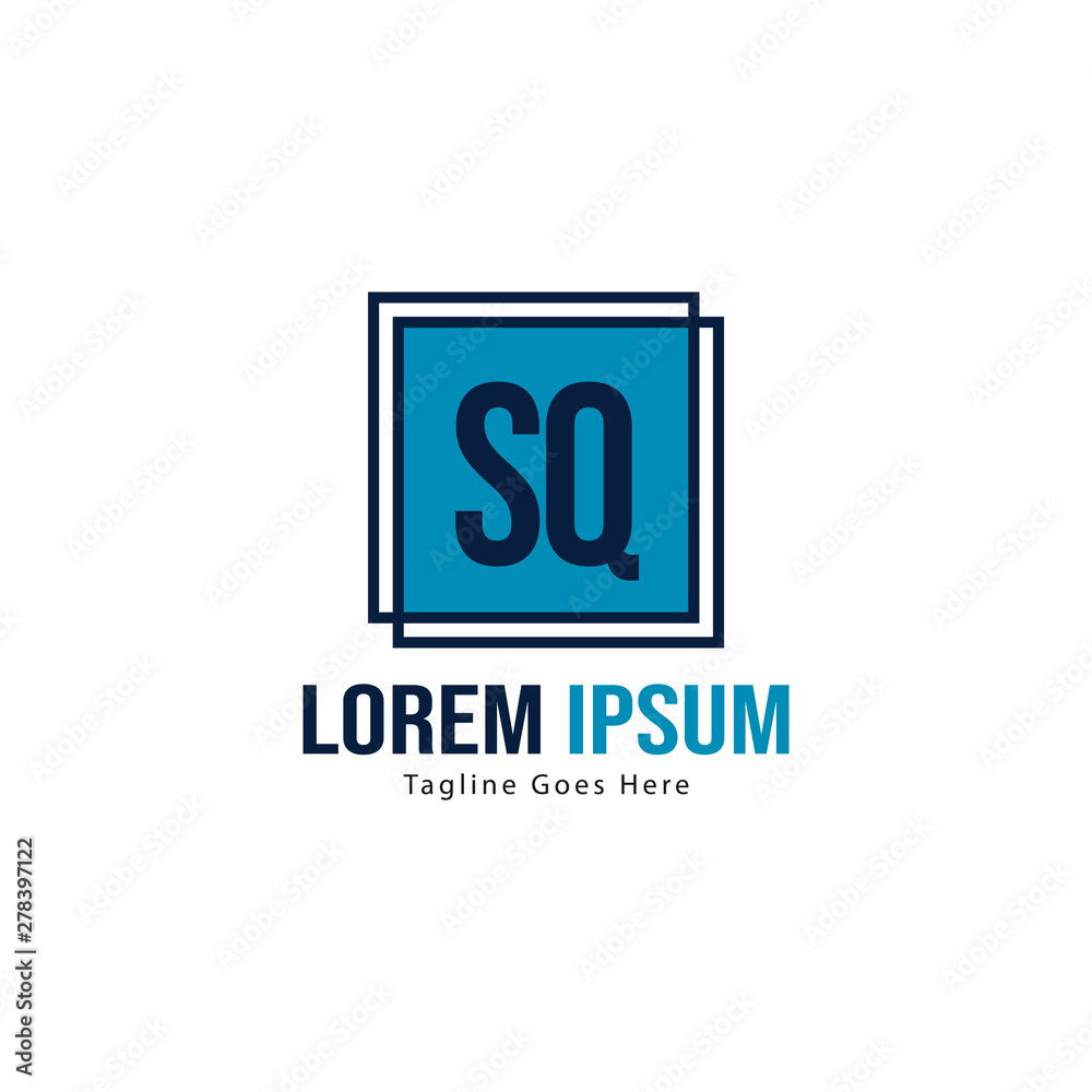 Initial SQ logo template with modern frame. Minimalist SQ letter logo vector illustration Initial SQ logo template with modern frame. Minimalist SQ letter logo vector illustration