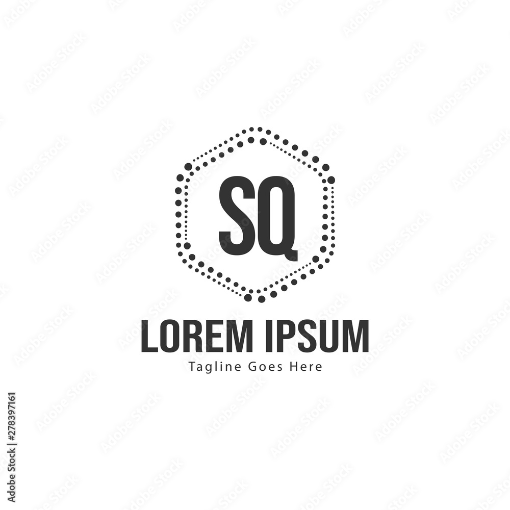 Initial SQ logo template with modern frame. Minimalist SQ letter logo vector illustration Initial SQ logo template with modern frame. Minimalist SQ letter logo vector illustration