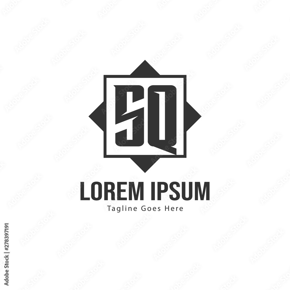 Fototapeta premium Initial SQ logo template with modern frame. Minimalist SQ letter logo vector illustration