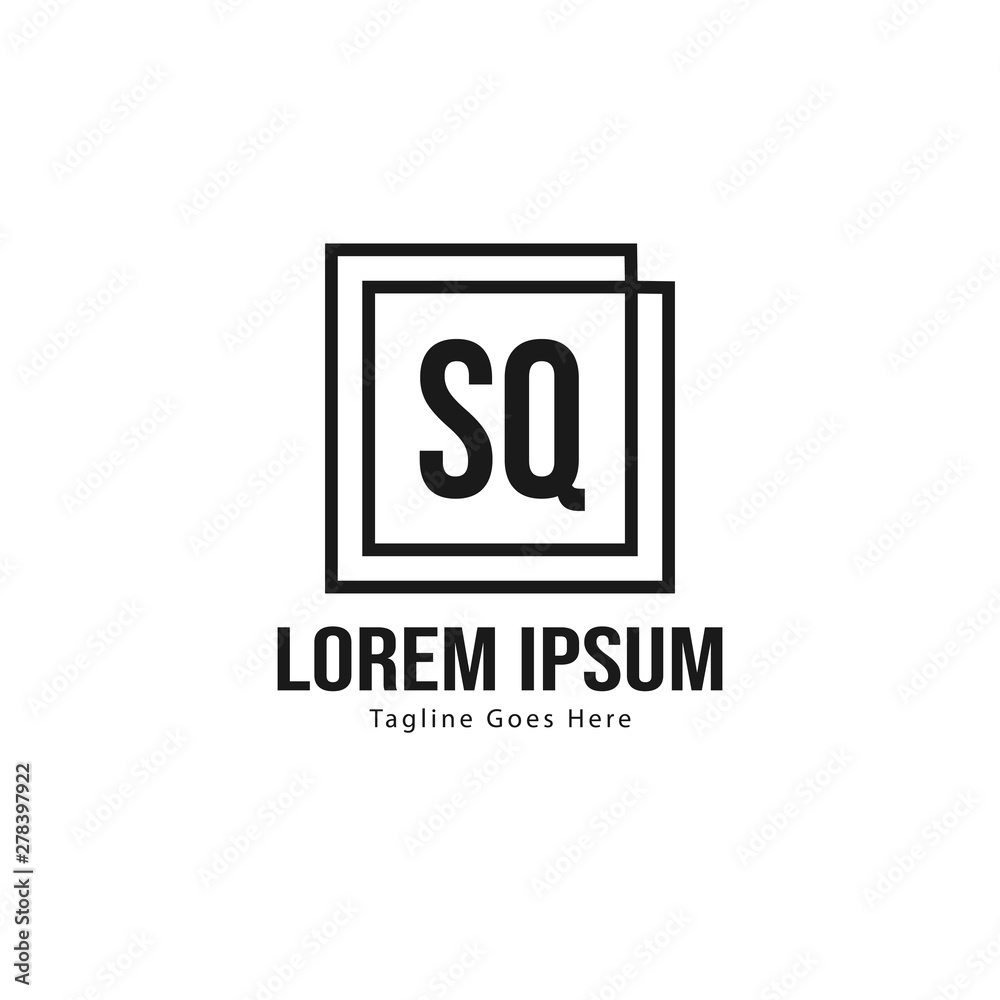 Initial SQ logo template with modern frame. Minimalist SQ letter logo vector illustration Initial SQ logo template with modern frame. Minimalist SQ letter logo vector illustration
