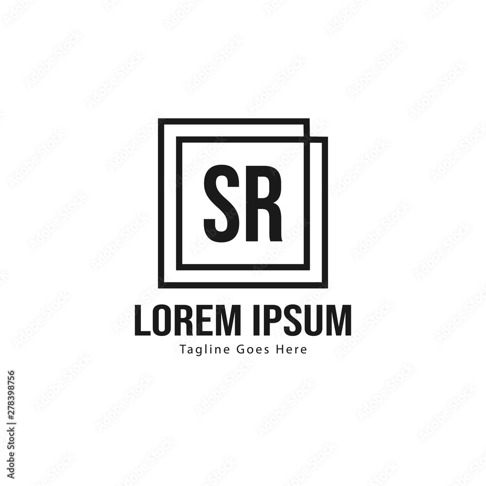 Initial SR logo template with modern frame. Minimalist SR letter logo vector illustration Initial SR logo template with modern frame. Minimalist SR letter logo vector illustration