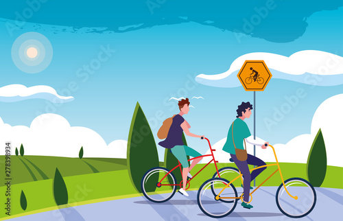 people riding bicycle activity image