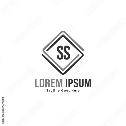 Fototapeta Naklejka Na Ścianę i Meble -  Initial SS logo template with modern frame. Minimalist SS letter logo vector illustration