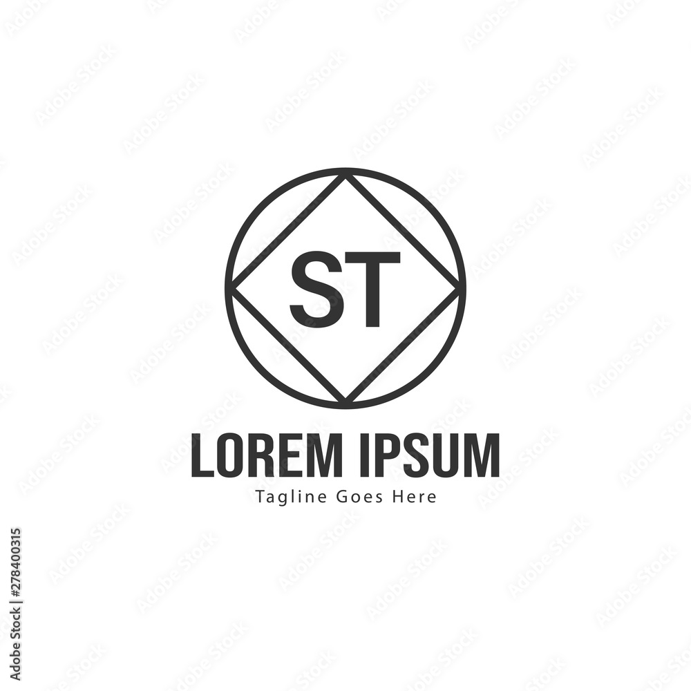 Initial ST logo template with modern frame. Minimalist ST letter logo vector illustration Initial ST logo template with modern frame. Minimalist ST letter logo vector illustration