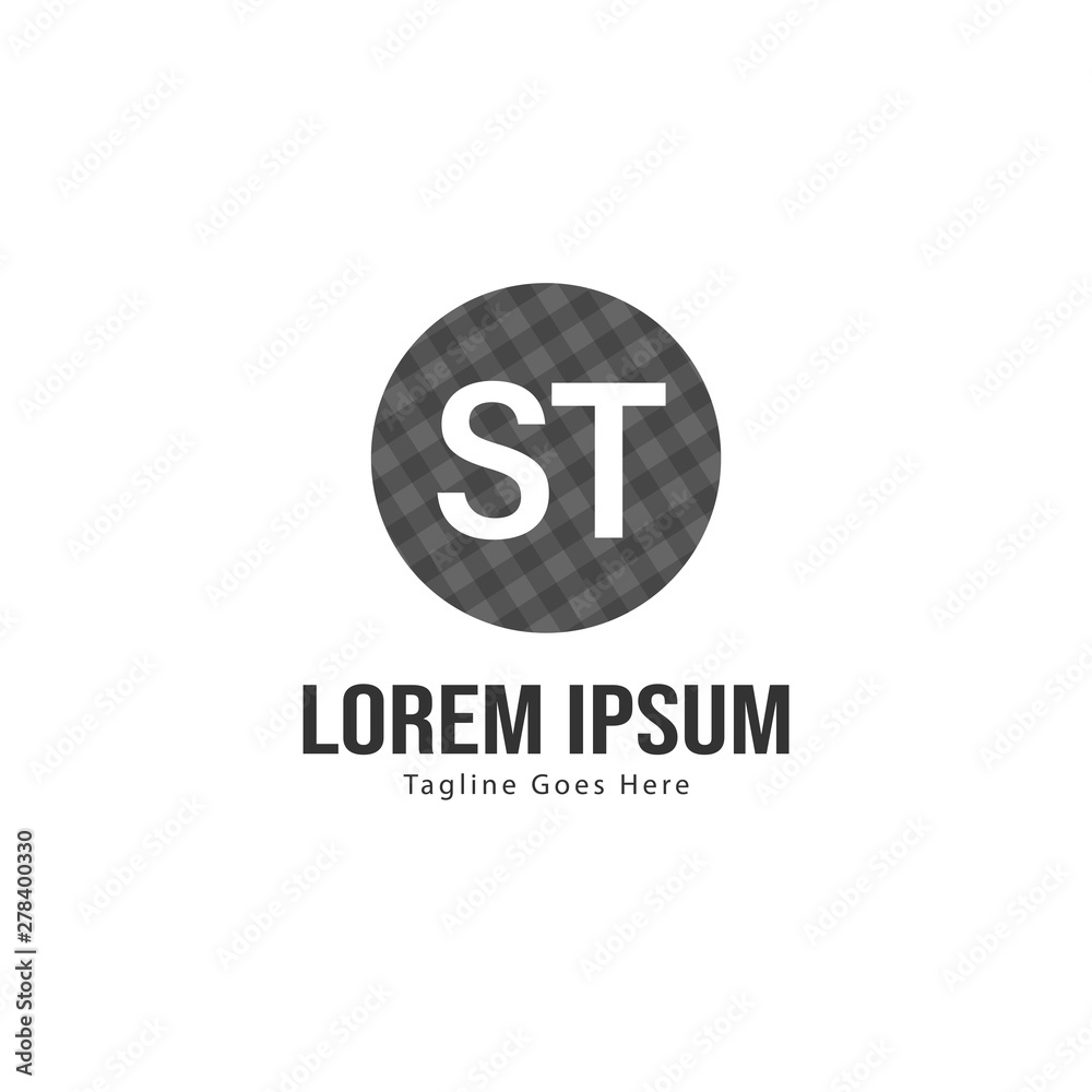 Initial ST logo template with modern frame. Minimalist ST letter logo vector illustration Initial ST logo template with modern frame. Minimalist ST letter logo vector illustration