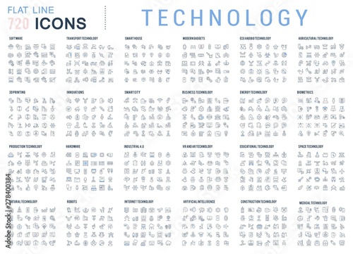 Collection Linear Icons of Technology