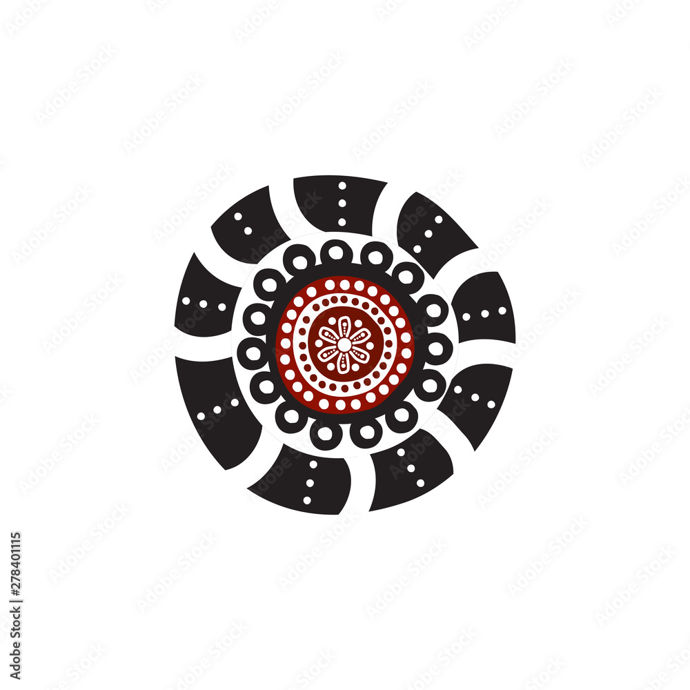 Aboriginal art dots painting icon logo design vector template Aboriginal art dots painting icon logo design vector template