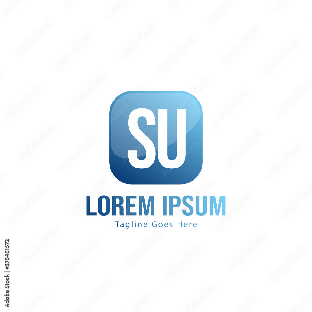 Initial SU logo template with modern frame. Minimalist SU letter logo vector illustration Initial SU logo template with modern frame. Minimalist SU letter logo vector illustration