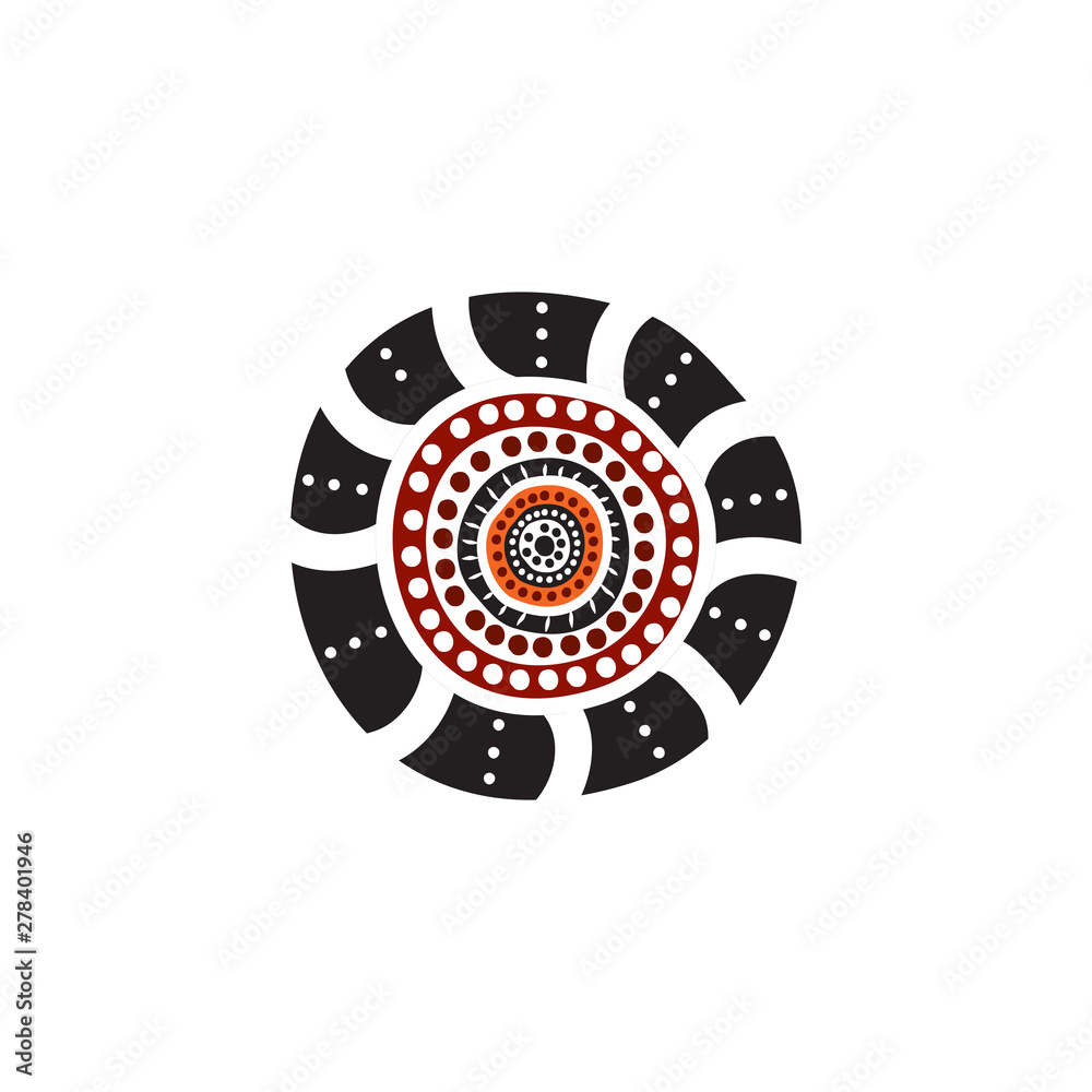 Aboriginal art dots painting icon logo design vector template Aboriginal art dots painting icon logo design vector template