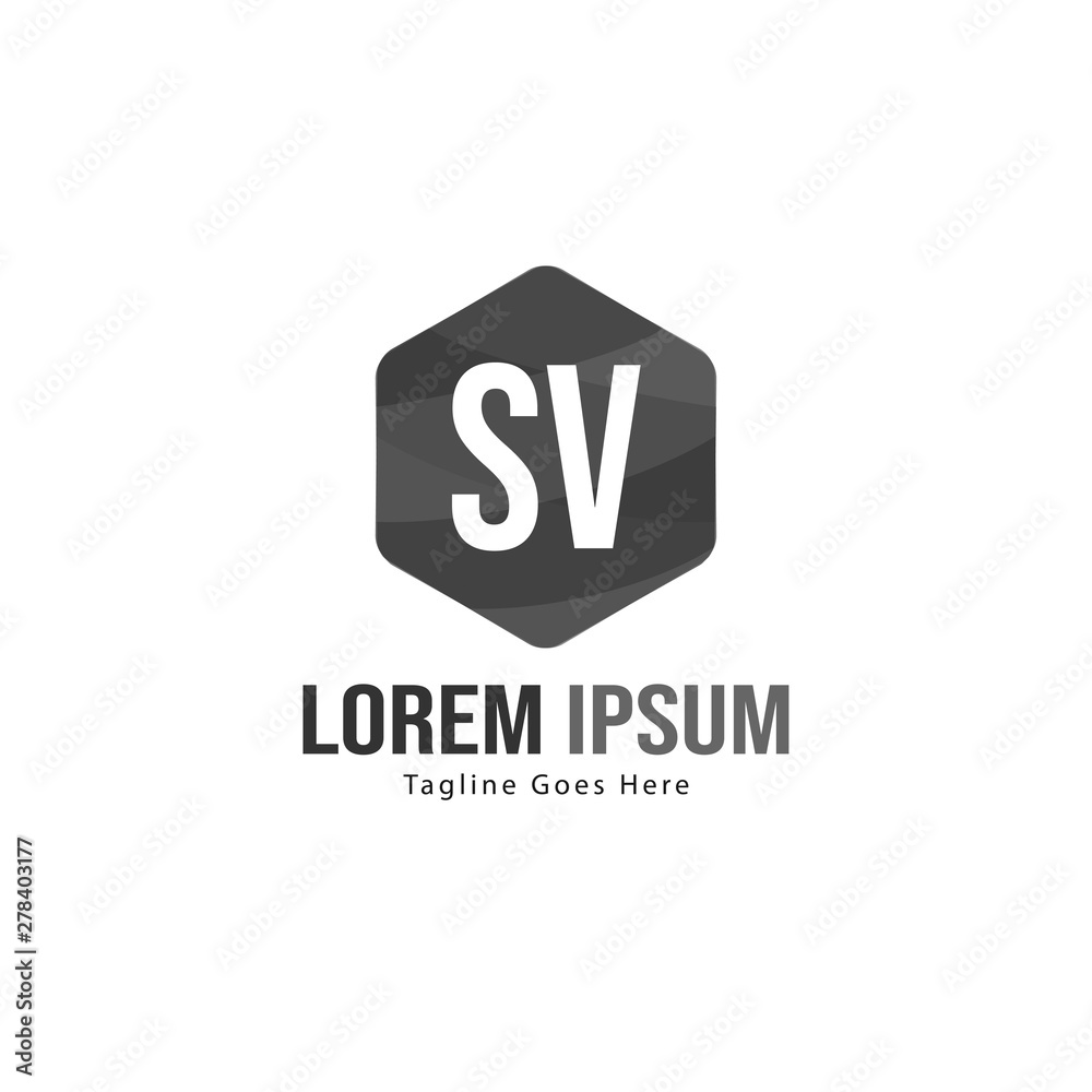 Initial SV logo template with modern frame. Minimalist SV letter logo vector illustration Initial SV logo template with modern frame. Minimalist SV letter logo vector illustration