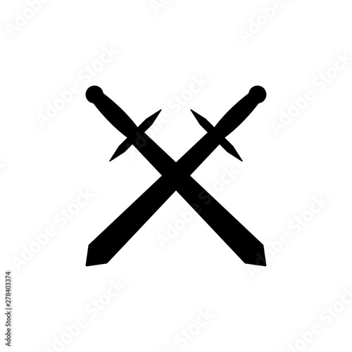 Sword Icon Vector Logo Illustration Template - Vector