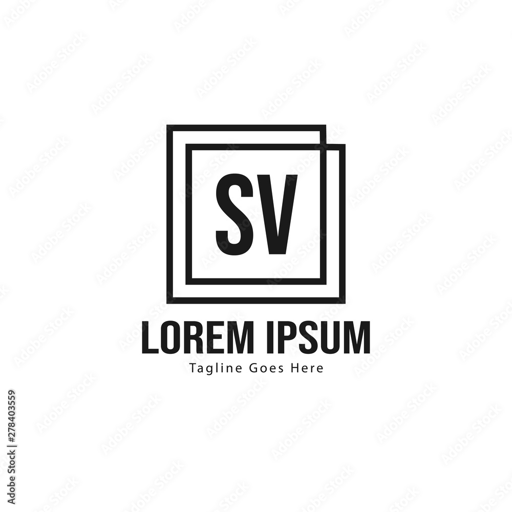 Initial SV logo template with modern frame. Minimalist SV letter logo vector illustration Initial SV logo template with modern frame. Minimalist SV letter logo vector illustration
