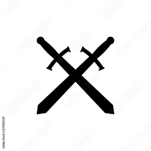 Sword Icon Vector Logo Illustration Template - Vector
