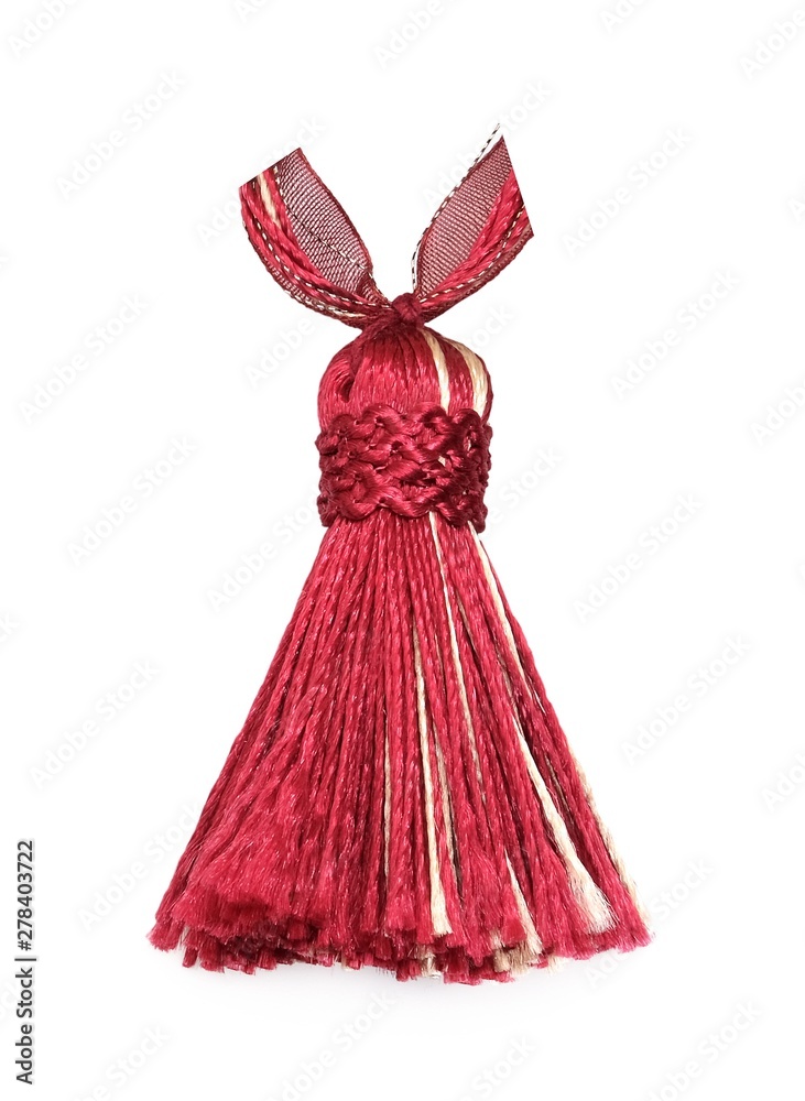 Silk tassel isolated on white background for creating graphic concepts Silk tassel isolated on white background for creating graphic concepts