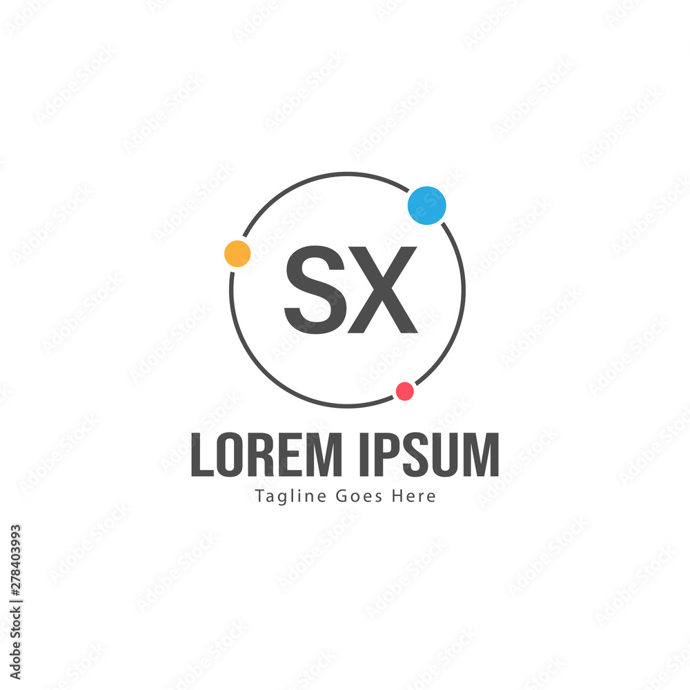 Initial SX logo template with modern frame. Minimalist SX letter logo vector illustration Initial SX logo template with modern frame. Minimalist SX letter logo vector illustration