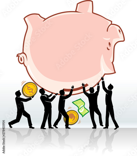 Teamwork Taking Profits Concept
