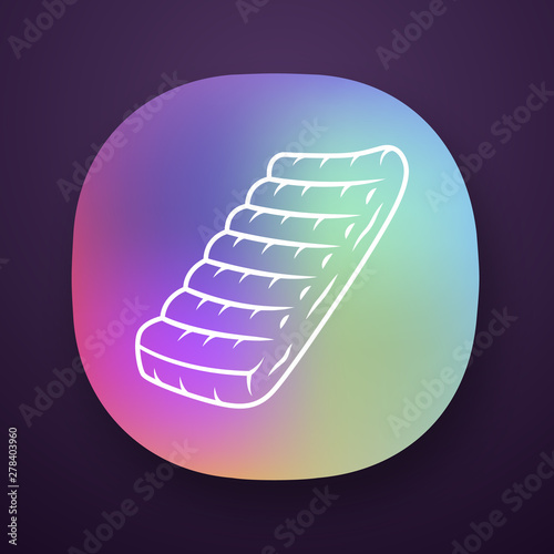 Ribs app icon. Butchers meat. Meat production and sale. Ingredient for lunch and barbecue. Protein source. Butchery business. UI/UX interface. Web or mobile application. Vector isolated illustration