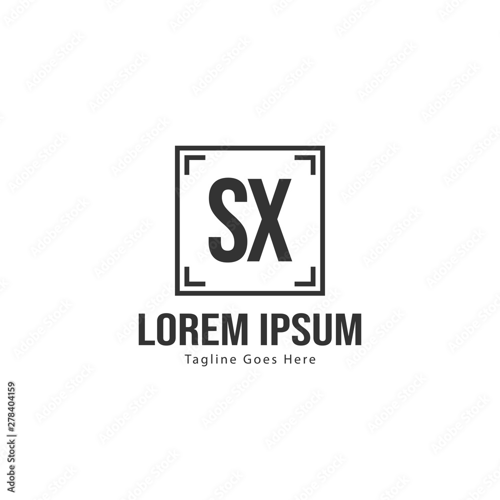 Initial SX logo template with modern frame. Minimalist SX letter logo vector illustration Initial SX logo template with modern frame. Minimalist SX letter logo vector illustration